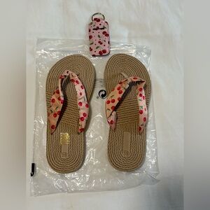 Cherry Print Flip Flops